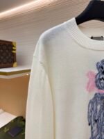 Dior pattern jacquard round neck pullover long sleeve cashmere sweater - Image 4