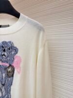 Dior pattern jacquard round neck pullover long sleeve cashmere sweater - Image 5