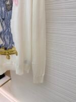 Dior pattern jacquard round neck pullover long sleeve cashmere sweater - Image 7