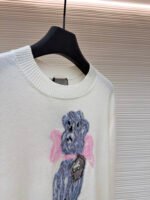 Dior pattern jacquard round neck pullover long sleeve cashmere sweater - Image 16