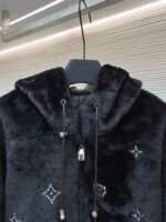 Louis Vuitton rhinestone fur zip-up hooded jacket - Image 3
