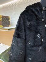 Louis Vuitton rhinestone fur zip-up hooded jacket - Image 4
