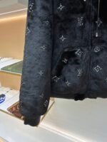 Louis Vuitton rhinestone fur zip-up hooded jacket - Image 6