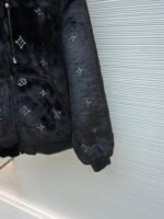 Louis Vuitton rhinestone fur zip-up hooded jacket - Image 7
