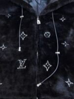 Louis Vuitton rhinestone fur zip-up hooded jacket - Image 9