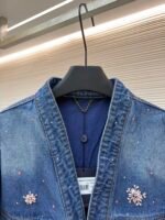Louis Vuitton cherry blossom rhinestone denim jacket - Image 3