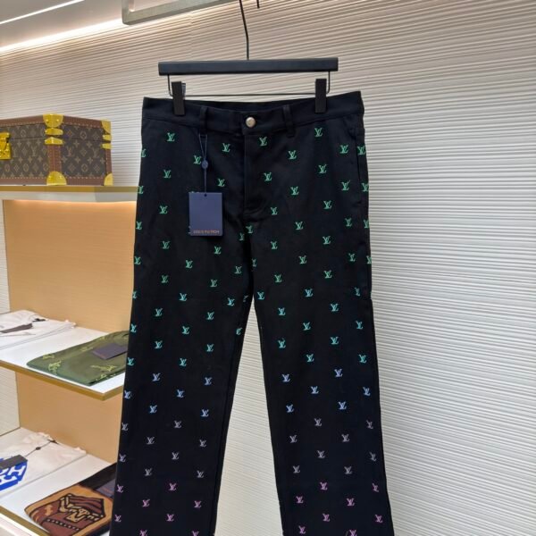 Louis Vuitton gradient embroidered lettering jeans