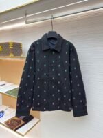 Louis Vuitton gradient embroidered lettering denim jacket