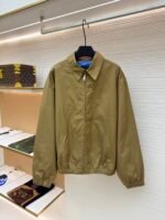 Prada embroidered logo zip-up executive jacket