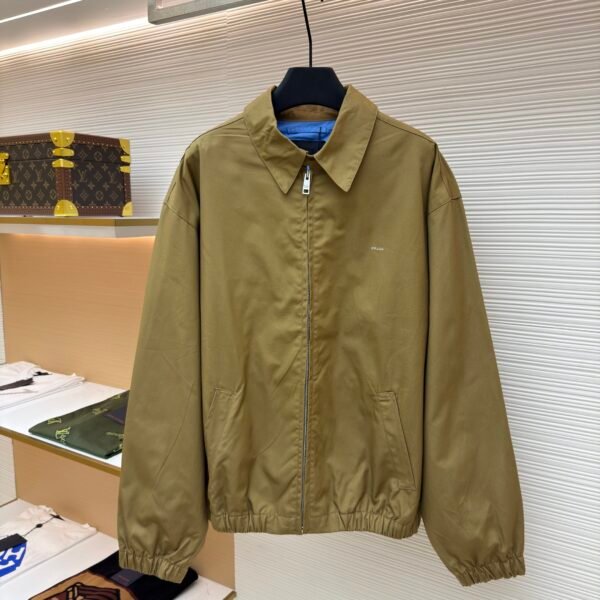 Prada embroidered logo zip-up executive jacket