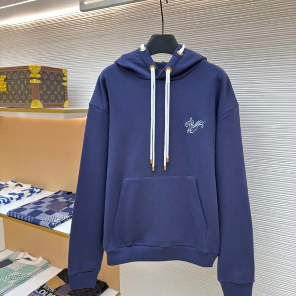 Louis Vuitton contrast-color cord-embroidered hooded sweatshirt