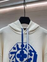 Louis Vuitton blue rope floral lettering print hooded sweatshirt - Image 3