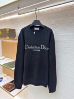 Dior velvet lettering jacquard pullover