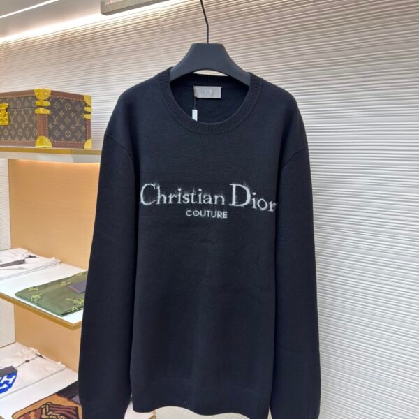 Dior velvet lettering jacquard pullover
