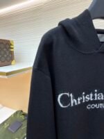 Dior velvet lettering jacquard pullover hoodie - Image 4