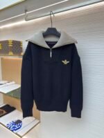 Louis Vuitton Pearl Aviator Brooch Lapel Sweater