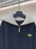 Louis Vuitton Pearl Aviator Brooch Lapel Sweater - Image 4