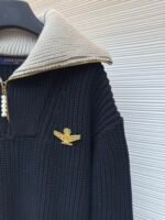 Louis Vuitton Pearl Aviator Brooch Lapel Sweater - Image 6