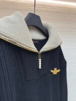 Louis Vuitton Pearl Aviator Brooch Lapel Sweater - Image 15