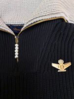 Louis Vuitton Pearl Aviator Brooch Lapel Sweater - Image 7