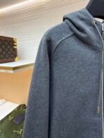 Dior monogram reversible wool and cashmere hooded high collar cardigan jacket - Image 4