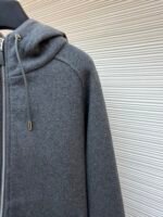 Dior monogram reversible wool and cashmere hooded high collar cardigan jacket - Image 5