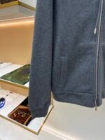 Dior monogram reversible wool and cashmere hooded high collar cardigan jacket - Image 16