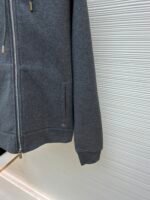 Dior monogram reversible wool and cashmere hooded high collar cardigan jacket - Image 15