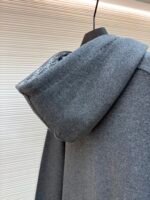 Dior monogram reversible wool and cashmere hooded high collar cardigan jacket - Image 13