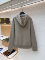 Dior monogram reversible wool and cashmere hooded high collar cardigan jacket - Image 2