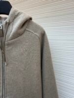 Dior monogram reversible wool and cashmere hooded high collar cardigan jacket - Image 5