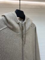 Dior monogram reversible wool and cashmere hooded high collar cardigan jacket - Image 14