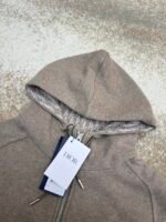 Dior monogram reversible wool and cashmere hooded high collar cardigan jacket - Image 12