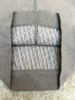 Dior monogram reversible wool and cashmere hooded high collar cardigan jacket - Image 6