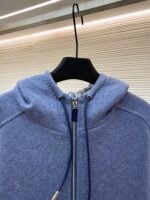 Dior monogram reversible wool and cashmere hooded high collar cardigan jacket - Image 3