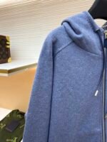 Dior monogram reversible wool and cashmere hooded high collar cardigan jacket - Image 4