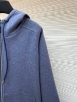 Dior monogram reversible wool and cashmere hooded high collar cardigan jacket - Image 5