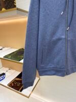 Dior monogram reversible wool and cashmere hooded high collar cardigan jacket - Image 6