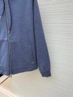 Dior monogram reversible wool and cashmere hooded high collar cardigan jacket - Image 7