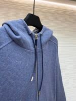 Dior monogram reversible wool and cashmere hooded high collar cardigan jacket - Image 8
