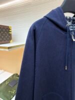 Dior monogram reversible wool and cashmere hooded high collar cardigan jacket - Image 4