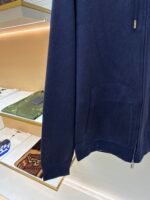 Dior monogram reversible wool and cashmere hooded high collar cardigan jacket - Image 16