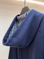Dior monogram reversible wool and cashmere hooded high collar cardigan jacket - Image 13
