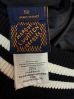 Louis Vuitton Checkerboard Embossed Leather and Wool Baseball Jacket - Image 18