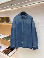 Prada lapel loose long-sleeved denim jacket