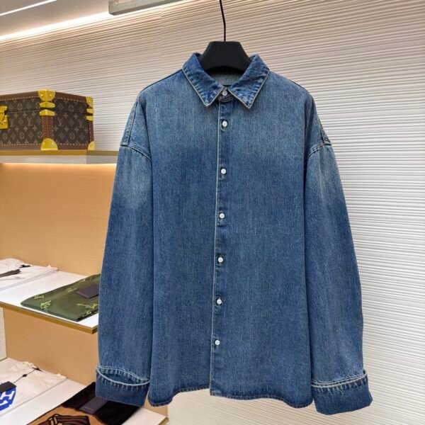 Prada lapel loose long-sleeved denim jacket