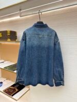 Prada lapel loose long-sleeved denim jacket - Image 2