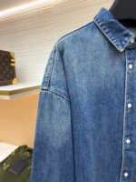 Prada lapel loose long-sleeved denim jacket - Image 4