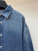 Prada lapel loose long-sleeved denim jacket - Image 5