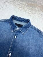 Prada lapel loose long-sleeved denim jacket - Image 12